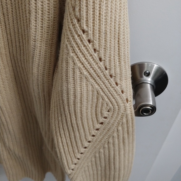 Oatmeal Lace Up Sweater - Picture 3 of 4